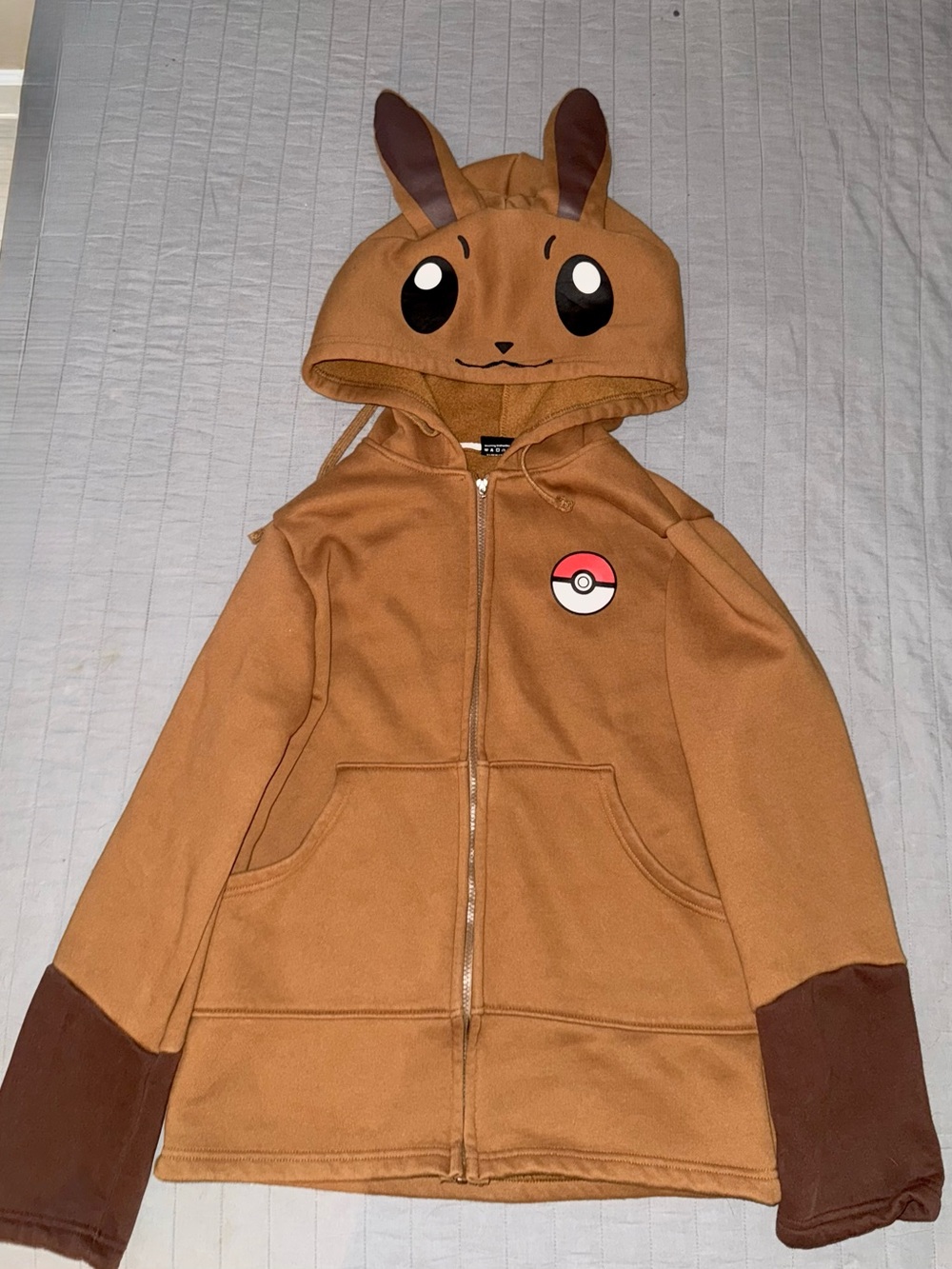 NWOT Pokemon Eevee Brown Hoodie Costume Jacket